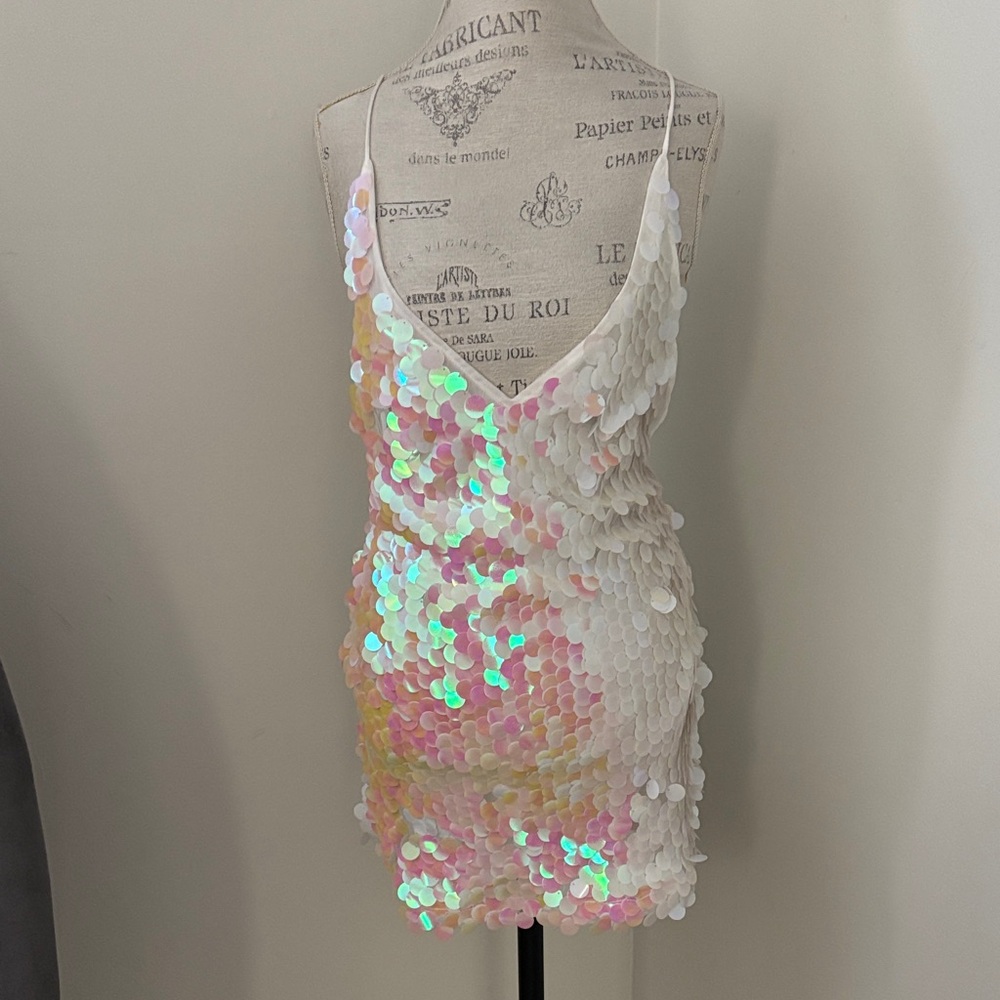 Motel Rocks Iridescent Sequin Backless Dress